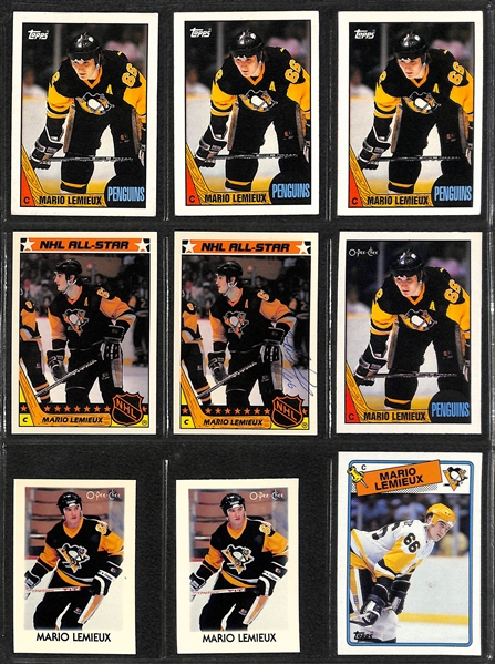 Lot of Pete Rose Autograph & Cards, Mike Schmidt Memorabilia, & Mario Lemieux Cards