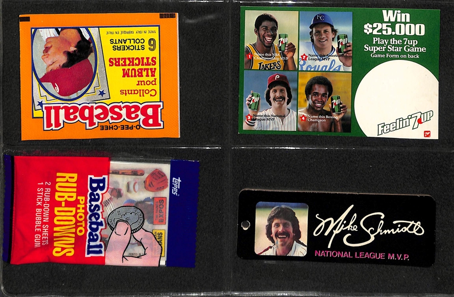 Lot of Pete Rose Autograph & Cards, Mike Schmidt Memorabilia, & Mario Lemieux Cards