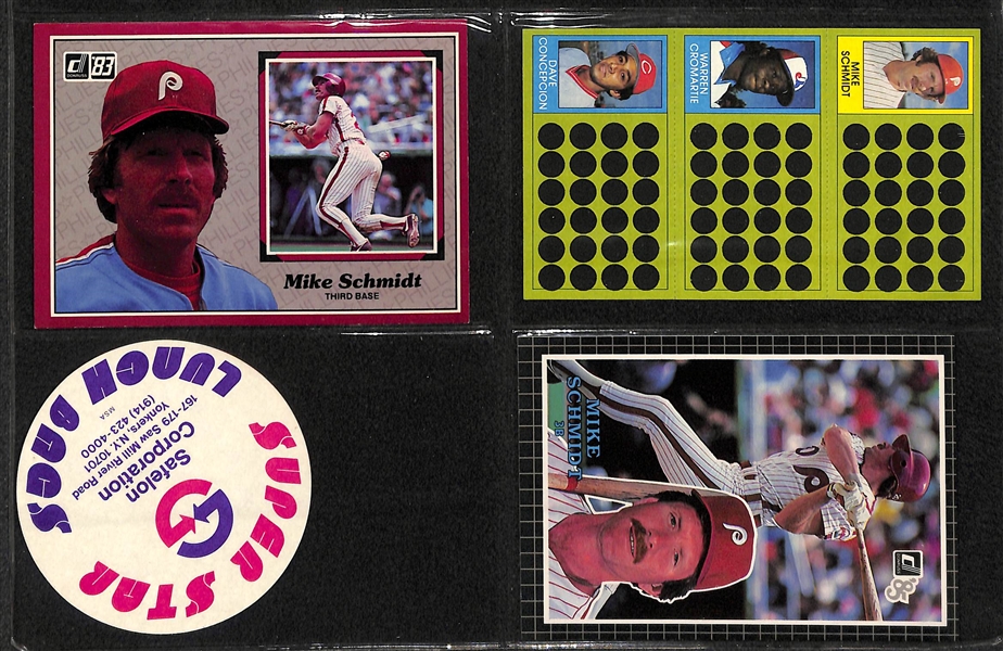 Lot of Pete Rose Autograph & Cards, Mike Schmidt Memorabilia, & Mario Lemieux Cards