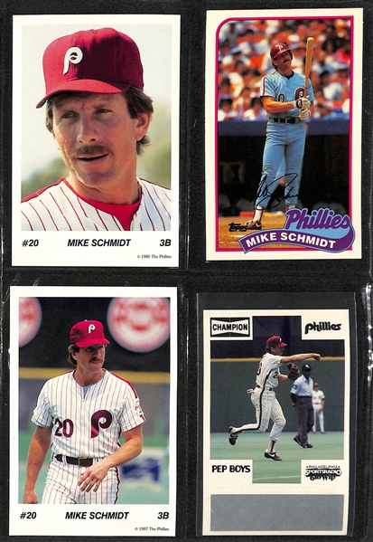 Lot of Pete Rose Autograph & Cards, Mike Schmidt Memorabilia, & Mario Lemieux Cards