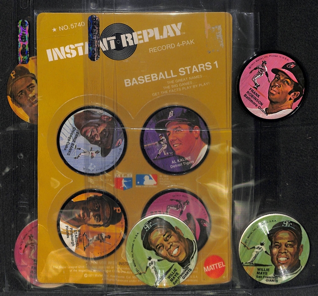 Lot of 11 - 1971 Mattel Instant Replay Baseball Discs w. Mays x2