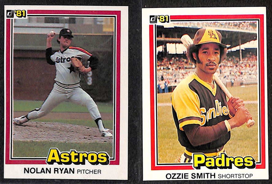 Lot of 3 - Donruss Baseball Sets - 1981, 1982, 1987