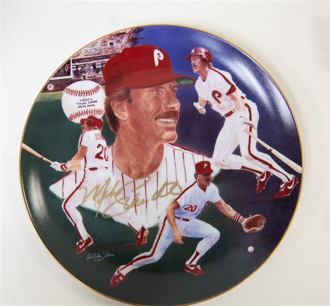 Mike Schmidt Signed Plate & Memorabilia Lot w. Jersey