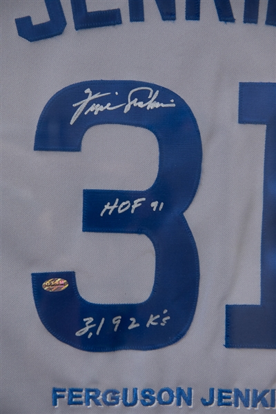 Fergie Jenkins Signed & Framed Stat Jersey