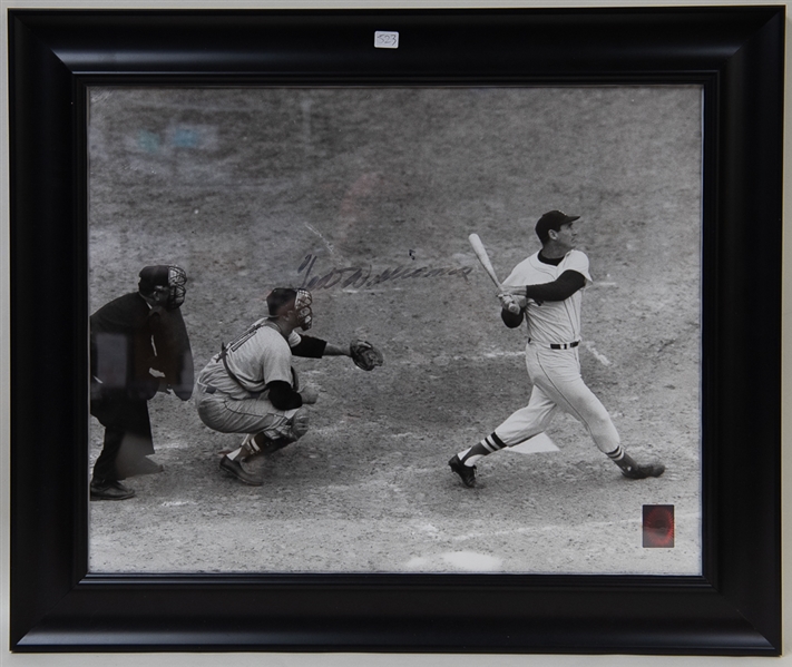 Ted Williams Signed Framed 16x20 Photo - Ted Williams COA