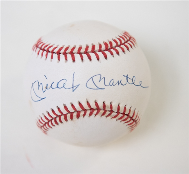 Mickey Mantle Signed Official American League Baseball (Upper Deck Sticker of Authenticity)