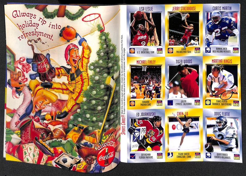 RARE 1996 Sports Illustrated For Kids Magazine (With Uncut Tiger Woods #536 Rookie Card)