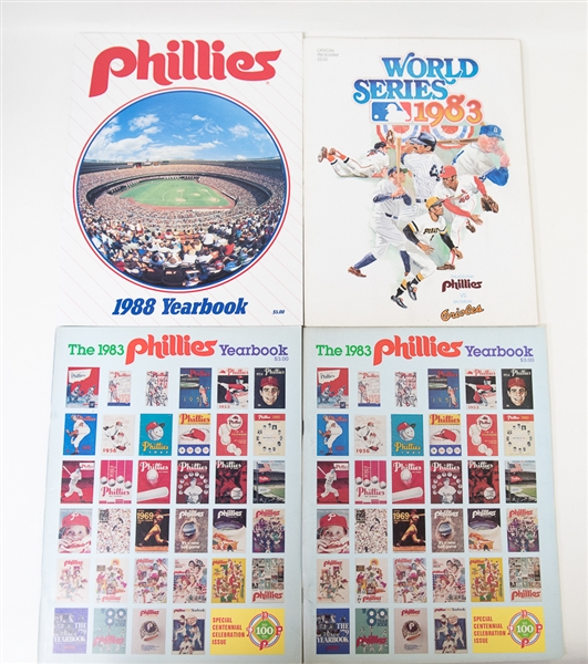 Lot of (10) Phillies Yearbooks and Score Books Including 1950 Phillies Wiz Kids Yearbook!