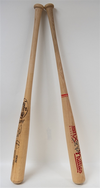 Scott Rolen & Pat Burrell Signed Baseball Bats
