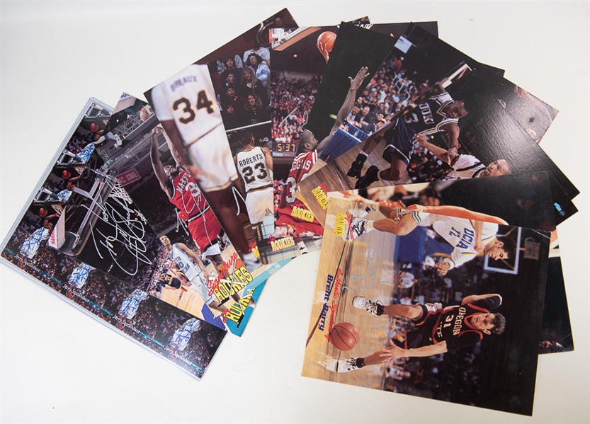 Lot Of 11 Basketball Signature Rookies Signed 8x10 Photos & 3 - Uncut Signed Strips of Classic Rookies Jerry Stackhouse