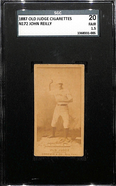 1887 Old Judge Cigarettes N172 John Reilly Card SGC 1.5
