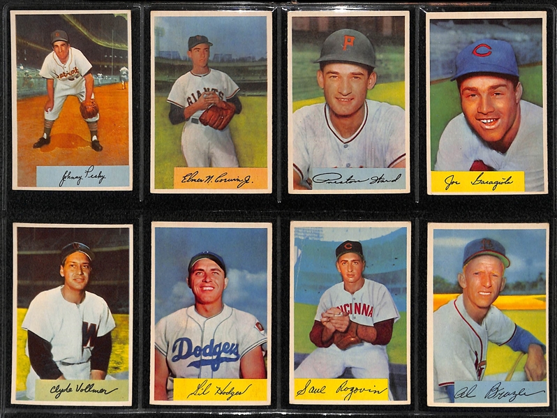 1954 Bowman Baseball Near Complete Card Set (Missing 3) w. Mickey Mantle BVG 4.5
