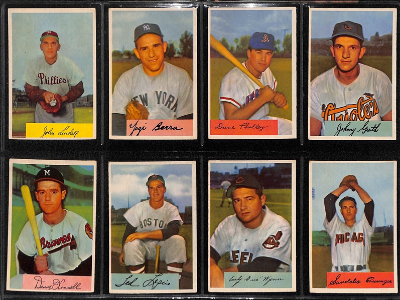 1954 Bowman Baseball Near Complete Card Set (Missing 3) w. Mickey Mantle BVG 4.5