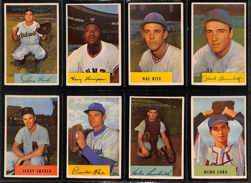 1954 Bowman Baseball Near Complete Card Set (Missing 3) w. Mickey Mantle BVG 4.5