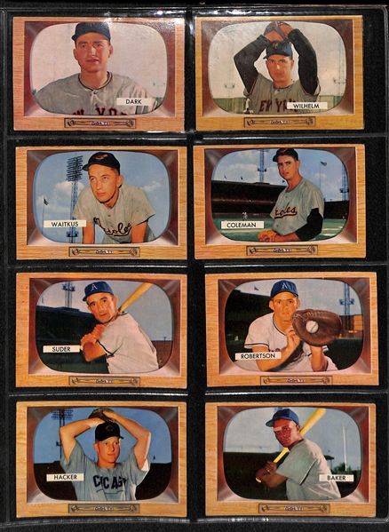 1955 Bowman Baseball Partial Card Set w. Hank Aaron RC BVG 4.5 & Mickey Mantle BVG 2.5