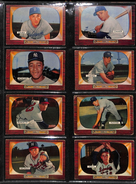 1955 Bowman Baseball Partial Card Set w. Hank Aaron RC BVG 4.5 & Mickey Mantle BVG 2.5
