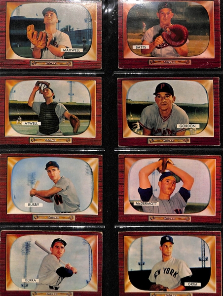 1955 Bowman Baseball Partial Card Set w. Hank Aaron RC BVG 4.5 & Mickey Mantle BVG 2.5