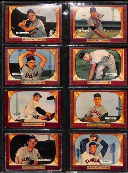 1955 Bowman Baseball Partial Card Set w. Hank Aaron RC BVG 4.5 & Mickey Mantle BVG 2.5