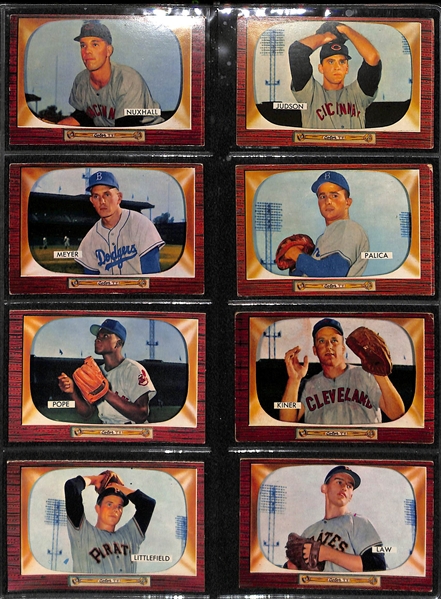 1955 Bowman Baseball Partial Card Set w. Hank Aaron RC BVG 4.5 & Mickey Mantle BVG 2.5