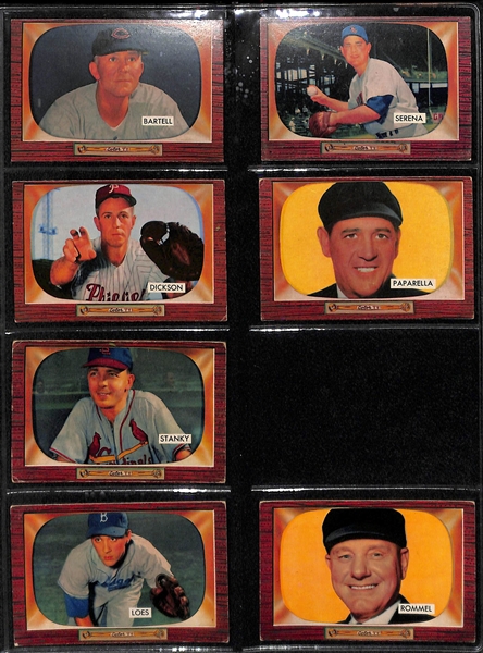 1955 Bowman Baseball Partial Card Set w. Hank Aaron RC BVG 4.5 & Mickey Mantle BVG 2.5