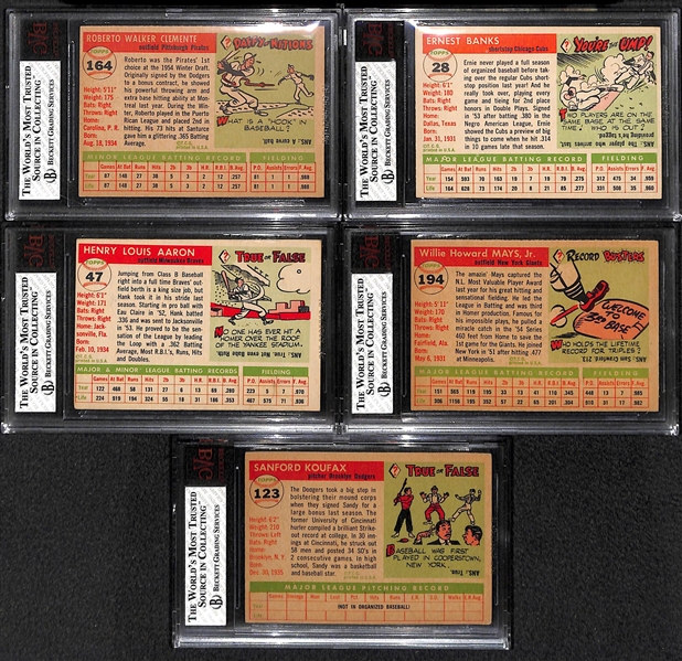 1955 Topps Baseball Complete Set w. Clemente Rookie BVG 6, Koufax Rookie BVG 3
