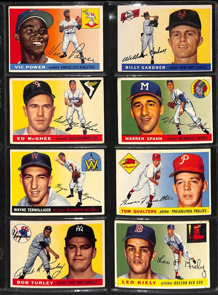 1955 Topps Baseball Partial Card Set w. Ted Williams BVG 3.5 & Killebew BVG 2.5