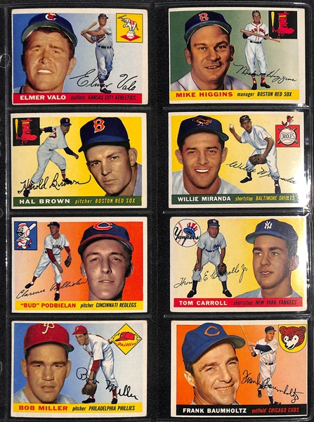 1955 Topps Baseball Partial Card Set w. Ted Williams BVG 3.5 & Killebew BVG 2.5