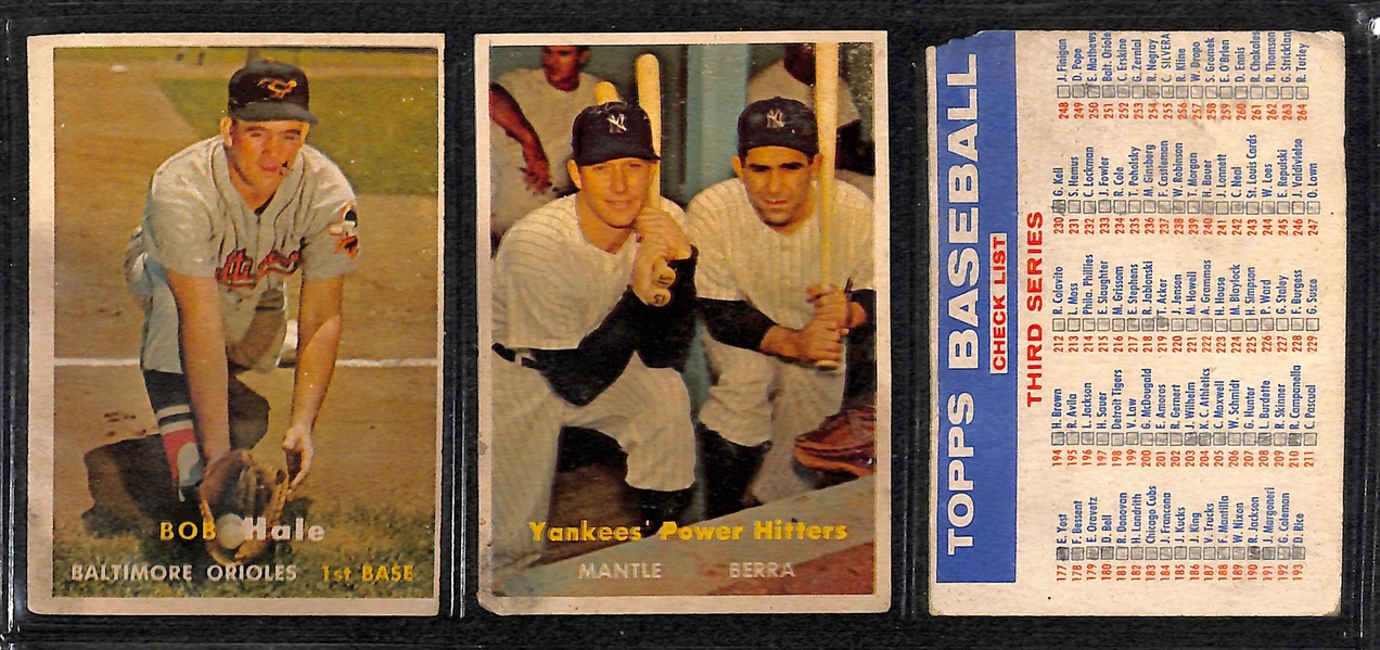 1957 Topps Baseball Card Complete Set w/ (9) PSA Graded Cards (All Graded PSA 5, 6, or 7) - inc. PSA 6 Koufax