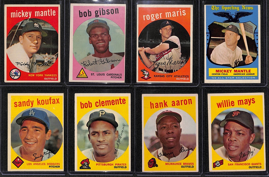 1959 Topps Baseball Complete Set w. Mantle & Gibson RC