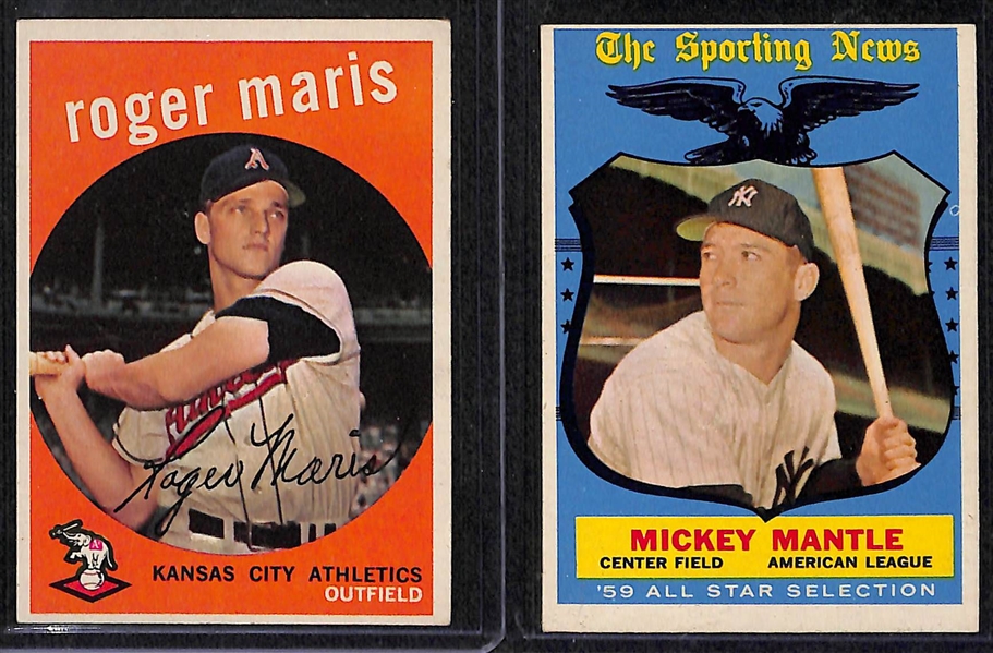 1959 Topps Baseball Complete Set w. Mantle & Gibson RC