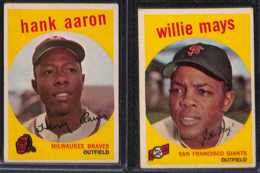 1959 Topps Baseball Complete Set w. Mantle & Gibson RC