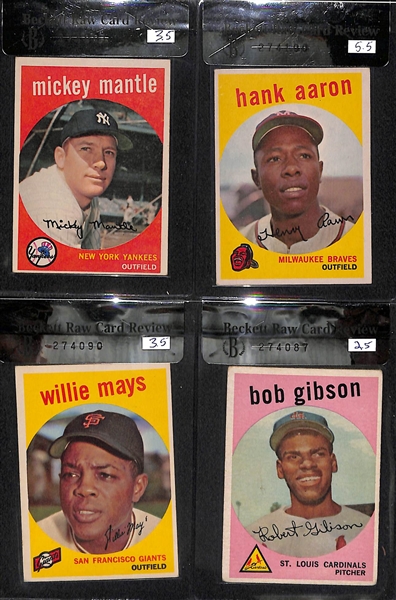 1959 Topps Baseball Near Complete Card Set w. Mantle BVG 3.5 & Aaron BVG 5.5