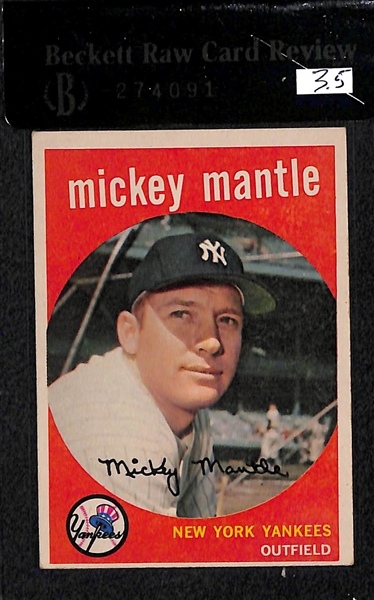 1959 Topps Baseball Near Complete Card Set w. Mantle BVG 3.5 & Aaron BVG 5.5