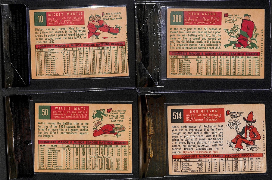 1959 Topps Baseball Near Complete Card Set w. Mantle BVG 3.5 & Aaron BVG 5.5