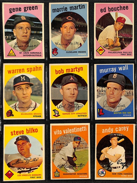 1959 Topps Baseball Near Complete Card Set w. Mantle BVG 3.5 & Aaron BVG 5.5