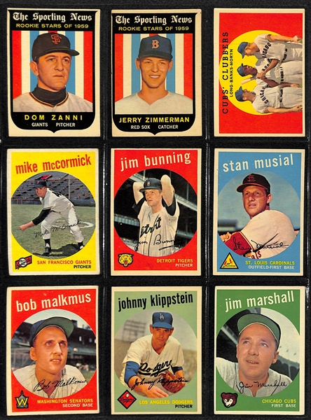 1959 Topps Baseball Near Complete Card Set w. Mantle BVG 3.5 & Aaron BVG 5.5