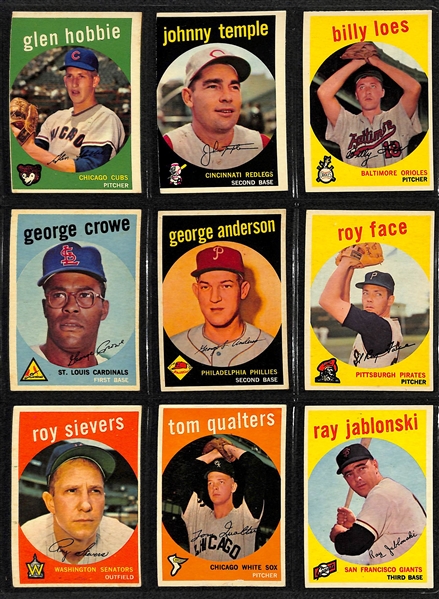 1959 Topps Baseball Near Complete Card Set w. Mantle BVG 3.5 & Aaron BVG 5.5