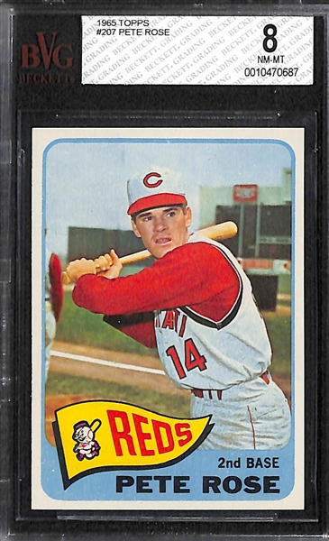 1965 Topps Baseball Complete Set (Inc. Pete Rose BVG 8, Mays BVG 7, Mantle BVG 5, Morgan RC BVG 7) - Cards Present Fresh from the Pack