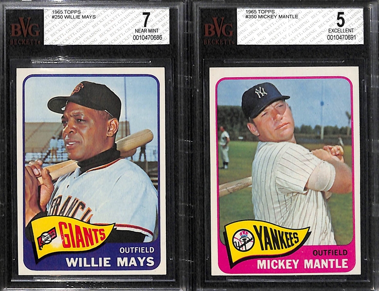 1965 Topps Baseball Complete Set (Inc. Pete Rose BVG 8, Mays BVG 7, Mantle BVG 5, Morgan RC BVG 7) - Cards Present Fresh from the Pack
