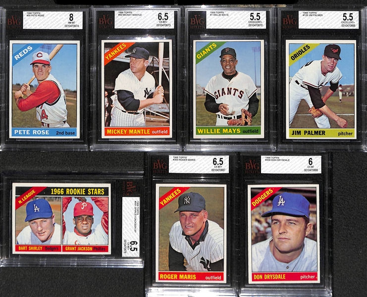 1966 Topps Baseball Complete Set (Inc. Pete Rose BVG 8, Mantle BVG 6.5) - Fresh from the Pack Condition