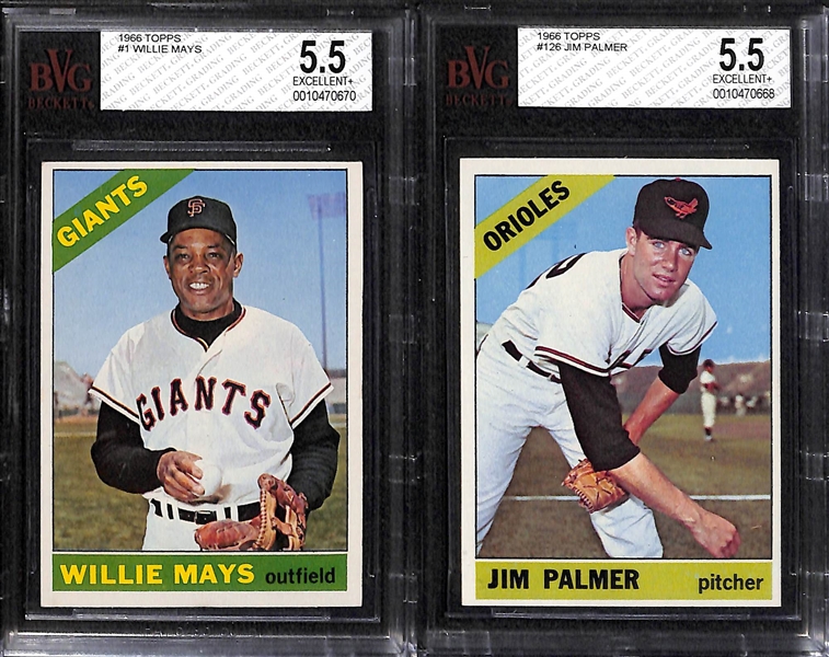 1966 Topps Baseball Complete Set (Inc. Pete Rose BVG 8, Mantle BVG 6.5) - Fresh from the Pack Condition