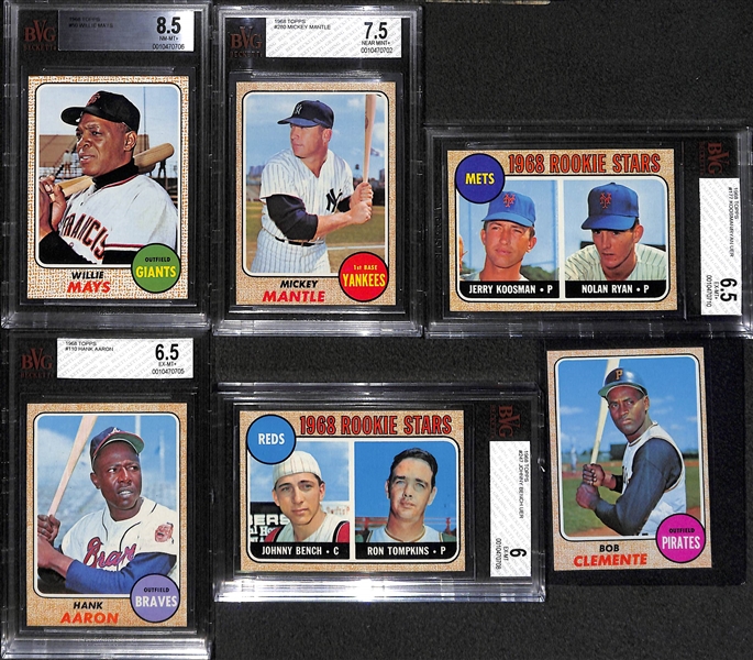 1968 Topps Baseball Complete Set (Inc. Mays BVG 8.5, Mantle BVG 7.5, Ryan RC BVG 6.5) - Fresh From the Pack Condition
