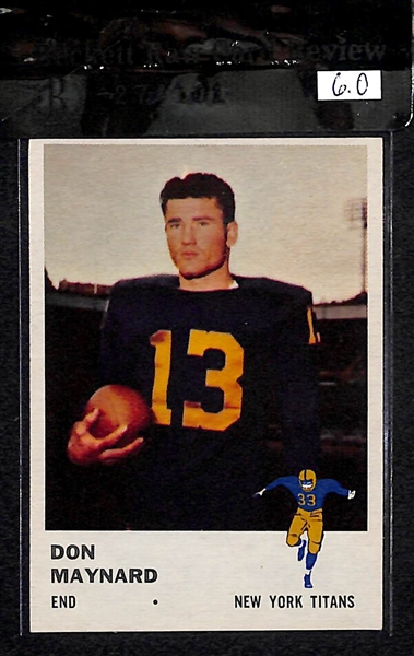 Lot of 54 - 1961 Fleer Football Cards w. Maynard RC BVG 6.0