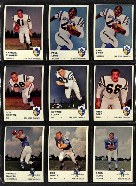 Lot of 54 - 1961 Fleer Football Cards w. Maynard RC BVG 6.0