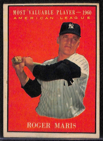 Lot of (4) Roger Maris Topps Cards From 1960-1964