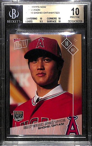 2017 Shohei Ohtani Topps Now Rookie Card Graded a BGS 10 Pristine
