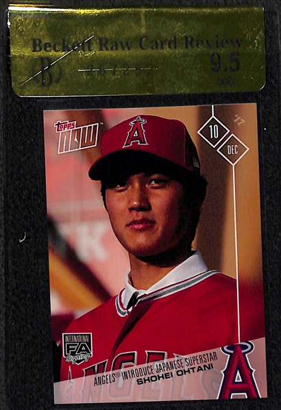 Lot of (2) 2017 Shohei Ohtani Topps Now Rookie Cards - Raw Graded BGS 9.5 Gem Mint