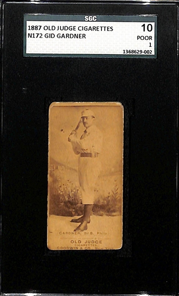 1887 Old Judge Cigarettes N172 Gid Gardner Card SGC 1