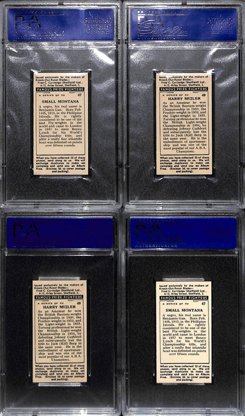 Lot Of 4 1938 F.C. Cartledge Famous Prize Fighter Cards PSA Graded