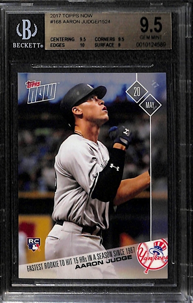 Lot of (2) Aaron Judge BGS 9.5 GEM Mint Rookie Cards from 2017 Topps Now